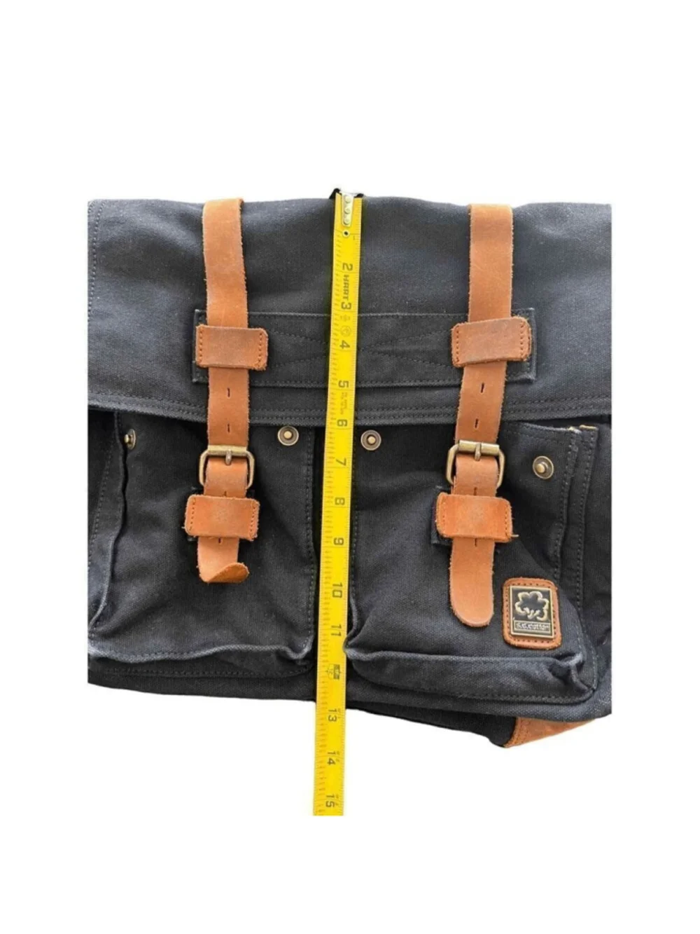 JONON Vintage Military Canvas leather Messenger bag